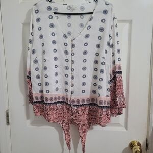 Floral Button-Down Women Top